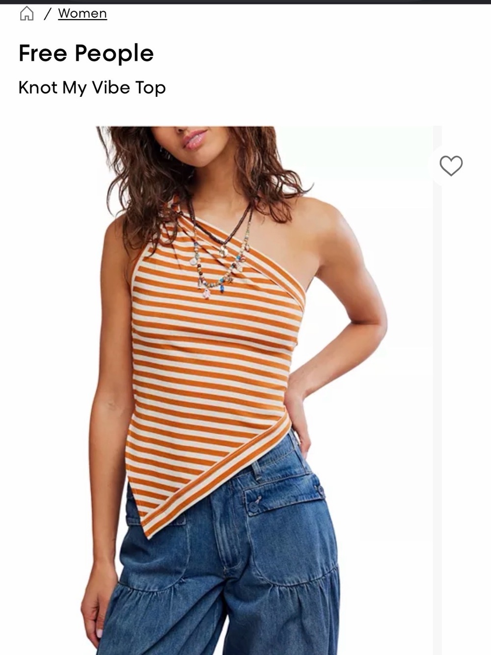 Free People Knot My Vibe One-Shoulder Asymmetrical Top  – Medium - NWT